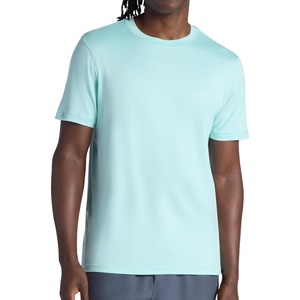 Gaiam Men’s Everyday Basic Crewneck Top, Standard Fit, Stretch Midweight Material(Bonnie Blue)
