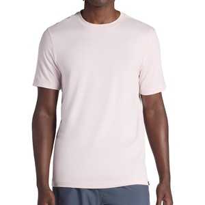 Gaiam Men’s Everyday Basic Crewneck Top, Standard Fit, Stretch Midweight Material(Crystal Pink)