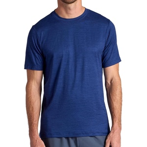 Gaiam Men’s Everyday Basic Crewneck Top, Standard Fit, Stretch Midweight Material(Medieval Blue Heather)