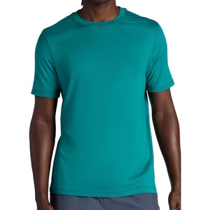 Gaiam Men’s Everyday Basic Crewneck Top, Standard Fit, Stretch Midweight Material(Quetzal Green)