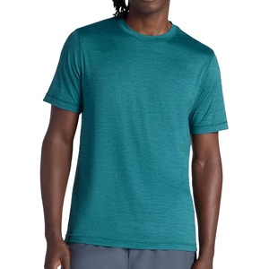 Gaiam Men’s Everyday Basic Crewneck Top, Standard Fit, Stretch Midweight Material(Sea Spray Heather)