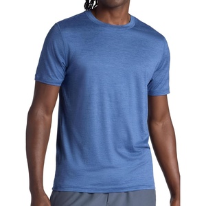 Gaiam Men’s Everyday Basic Crewneck Top, Standard Fit, Stretch Midweight Material(True Navy Heather)