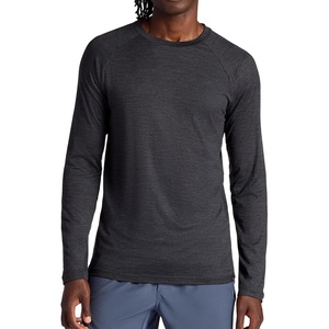 Gaiam Men’s Everyday Basic Long Sleeve Crewneck Top, Standard Fit, Stretch Midweight Material(Brown)