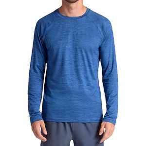 Gaiam Men’s Everyday Basic Long Sleeve Crewneck Top, Standard Fit, Stretch Midweight Material(True Navy Heather)