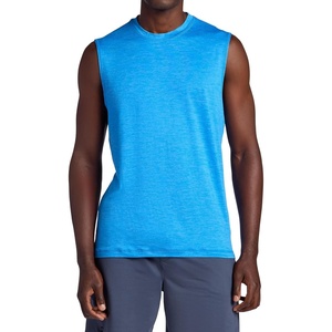 Gaiam Men’s Everyday Basic Muscle Tank Top, Standard Fit, Stretch Midweight Material(Campanula Heather)
