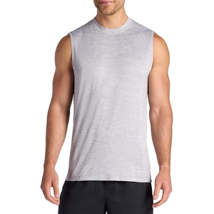 Gaiam Men’s Everyday Basic Muscle Tank Top, Standard Fit, Stretch Midweight Material(Sleet Heather)