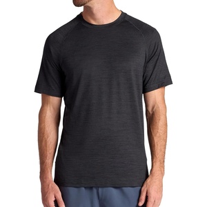 Gaiam Men’s Everyday Basic Raglan Top, Standard Fit, Stretch Midweight Jersey Material(Black Heather)