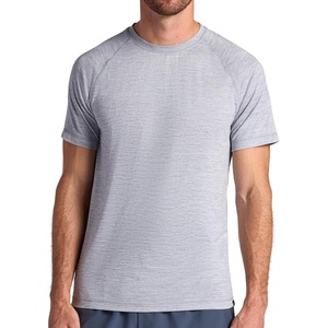 Gaiam Men’s Everyday Basic Raglan Top, Standard Fit, Stretch Midweight Jersey Material(Sleet Heather)
