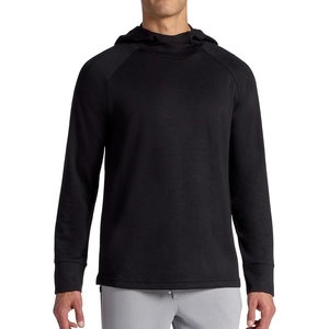 Gaiam Men’s Flow State Long Sleeve Cowl Neck Hoodie, Standard Fit, Stretch Midweight Material(Black)