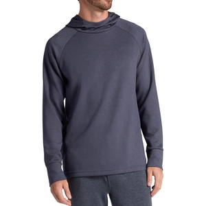 Gaiam Men’s Flow State Long Sleeve Cowl Neck Hoodie, Standard Fit, Stretch Midweight Material(Cool Grey Heather)