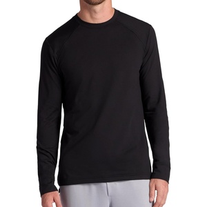 Gaiam Men’s Long Sleeve Crewneck Top, Standard Fit, Stretch Midweight Material(Black – Bliss Balance)
