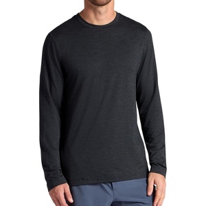 Gaiam Men’s Long Sleeve Crewneck Top, Standard Fit, Stretch Midweight Material(Black Heather – Intent)