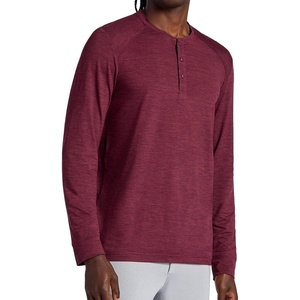 Gaiam Men’s Long Sleeve Henley Shirt, Standard Fit, Stretch Midweight Material(Port Royale Heather – Commuter)