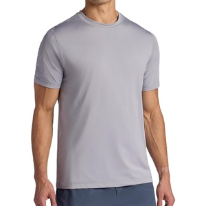 Gaiam Men’s Omtech Short Sleeve Crewneck T-Shirt, Standard Fit, Stretch Lightweight Performance Material(Sleet)