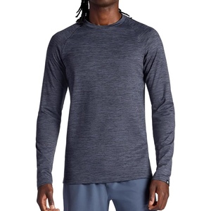 Gaiam Men’s Power Long Sleeve Crewneck Top, Standard Fit, Stretch Heavyweight Fleece Material(Ebony Heather)