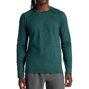 Gaiam Men’s Power Long Sleeve Crewneck Top, Standard Fit, Stretch Heavyweight Fleece Material(Pine Grove Heather)
