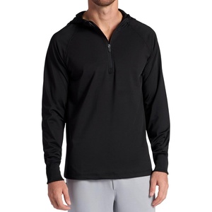 Gaiam Men’s Serenity Flow Long Sleeve Cowl Neck Quarter-zip Hoodie, Standard Fit, Stretch Midweight Material(Black)