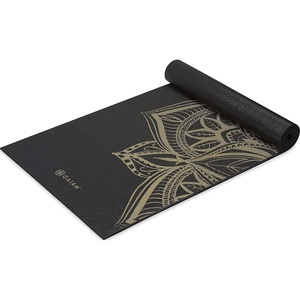 Gaiam Premium Yoga Mat, 6mm Thick Print Mat | Premium 6mm thick cushioning for joint support. Non-slip print design for yoga, Pilates & floor workouts.(Metallic Bronze Medallion)