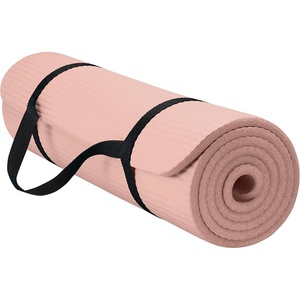 Gaiam Thick Yoga Mat, Exercise & Fitness Mat with Easy-Cinch Carrying Strap | Non-Slip NBR Foam | Joint Cushioning | Yoga, Pilates, Fitness & Floor Workouts | 72″L x 24″W(French Rose)