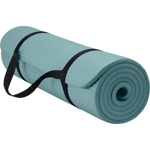 Gaiam Thick Yoga Mat, Exercise & Fitness Mat with Easy-Cinch Carrying Strap | Non-Slip NBR Foam | Joint Cushioning | Yoga, Pilates, Fitness & Floor Workouts | 72″L x 24″W(Balsam)