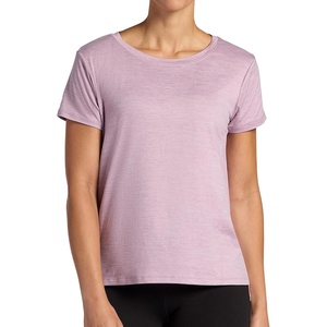 Gaiam Women’s Align Marled T-Shirt, Relaxed Fit, Stretch Midweight Heathered Material, High-Low Hem(Sea Fog Heather)