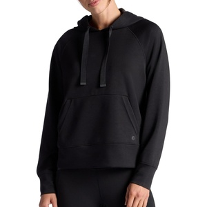 Gaiam Women’s Hudson Hoodie, Relaxed Fit, Stretch Cool Touch Fabric(Black (Tap Shoe))