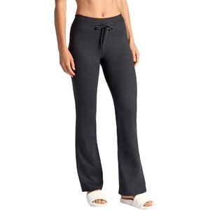 Gaiam Women’s Marled High-Rise Flare Pant, Slim Fit, 31.5” Inseam, Stretch Midweight Heathered Material(Black Heather (Tap Shoe))