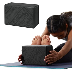 Gaiam Yoga Block – Supportive Latex-Free Eva Foam – Soft Non-Slip Surface with Beveled Edges for Yoga, Pilates, Meditation(Navajo Black)