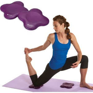 Gaiam Yoga Knee Pads Set of 2, Cushion for Knees & Elbows | Extra Cushioning | Non-Slip Back | Knees, Elbows & Wrists | Yoga, Pilates & Kneeling | Travel-Friendly(Purple)