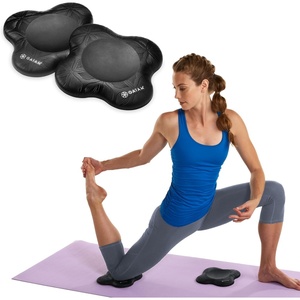 Gaiam Yoga Knee Pads Set of 2, Cushion for Knees & Elbows | Extra Cushioning | Non-Slip Back | Knees, Elbows & Wrists | Yoga, Pilates & Kneeling | Travel-Friendly(Black)