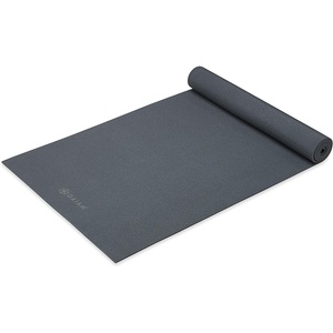 Gaiam Yoga Mat – Premium 5mm Solid Thick Non Slip Exercise & Fitness Mat for All Types of Yoga, Pilates & Floor Workouts (68″ x 24″ x 5mm) | Premium non-slip mat in solid colors. Cushioned support for yoga, Pilates & floor workouts at home or studio.(Folkstone Grey)