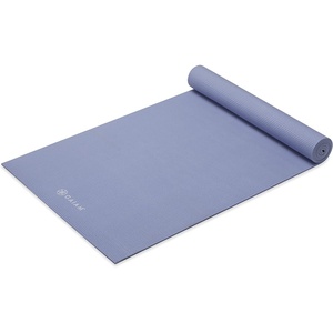 Gaiam Yoga Mat – Premium 5mm Solid Thick Non Slip Exercise & Fitness Mat for All Types of Yoga, Pilates & Floor Workouts (68″ x 24″ x 5mm) | Premium non-slip mat in solid colors. Cushioned support for yoga, Pilates & floor workouts at home or studio.(Chambray)