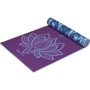 Gaiam Yoga Mat – Premium 6mm Print Reversible Extra Thick Non Slip Exercise & Fitness Mat for All Types of Yoga, Pilates & Floor Workouts (68″ x 24″ x 6mm Thick)(Purple Lotus)