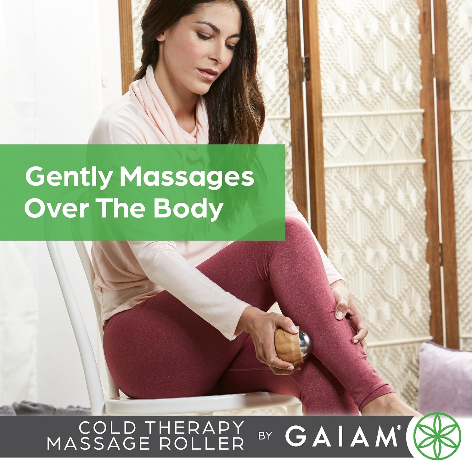image:imageGaiam Cold Therapy Massage Roller Ergonomic Grip Black Cold Therapy Roller Targeted Muscle Recovery Soreness amp Inflammation Relief Ergonomic Grip Compact amp Portable
