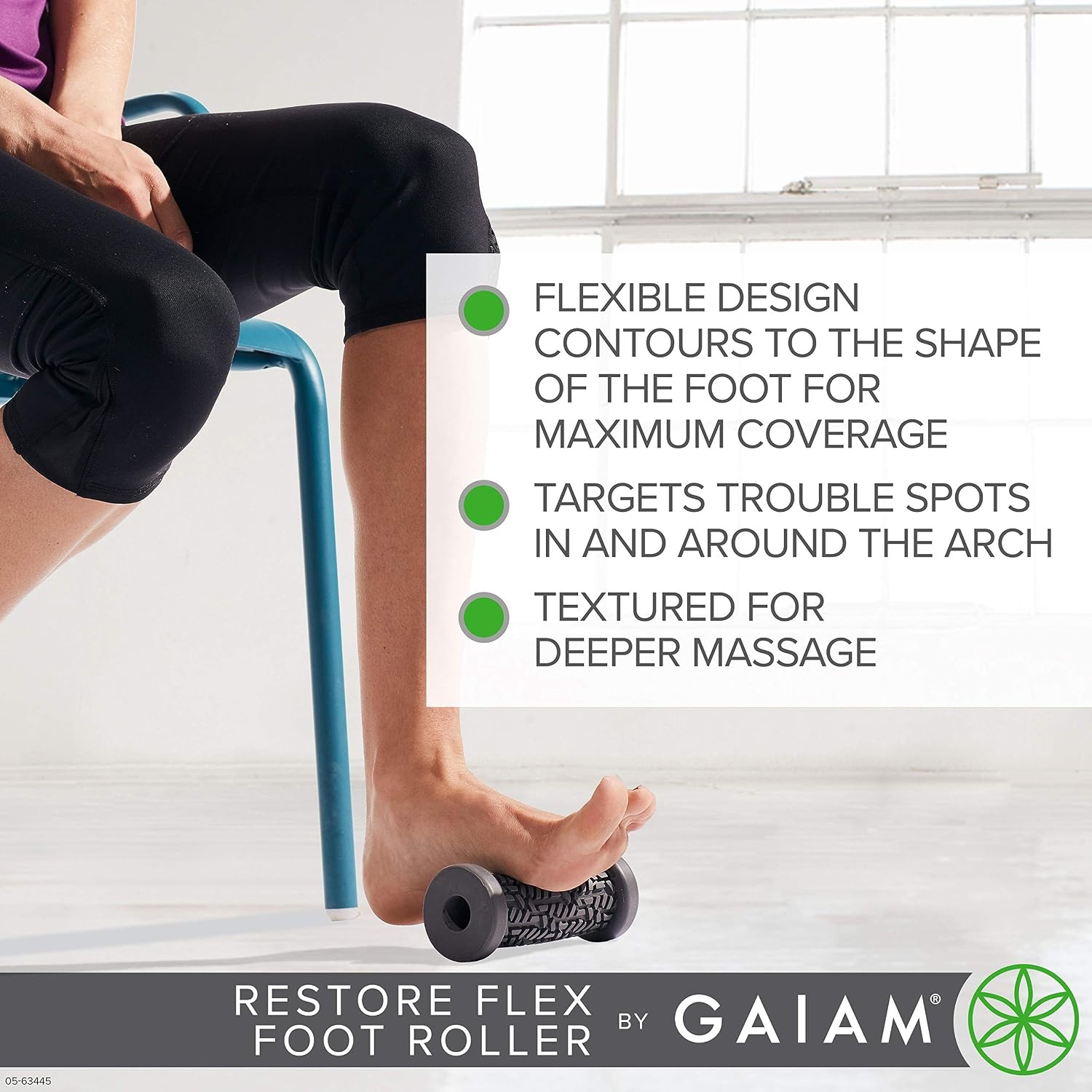 image:imageGaiam Restore Foot Roller Flex Massager Textured Massage Roller for Pain Relief in Feet Arch Heel from Exercise Plantar Fasciitis Arthritis Joint Pain Physical Therapy