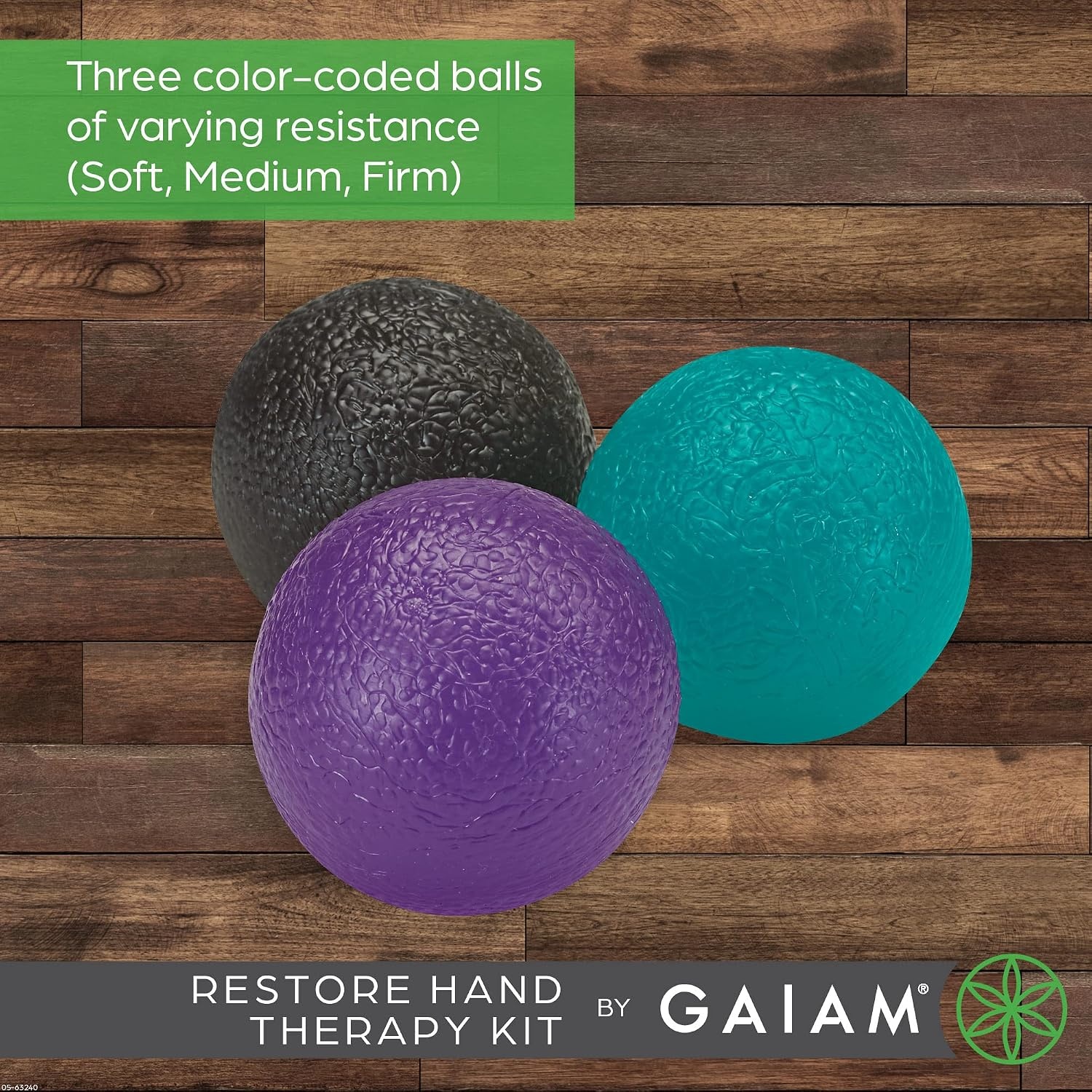 image:imageGaiam Restore Hand Therapy Exercise Ball Kit 3Level Hand Grip Strengthener Massage Balls Soft Medium Firm for Physical Therapy amp Hand Pain Relief Ease Muscle Tension with Hand Balls Set of 3