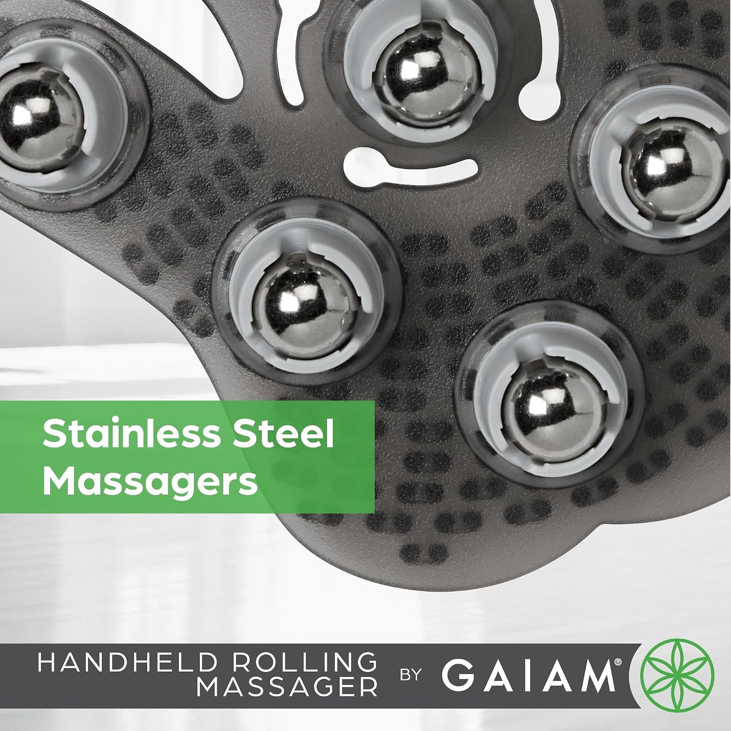 image:imageGaiam Restore HandHeld Rolling Massager Palm Glove PalmShaped Roller Glove Muscle Tension Soreness amp FullBody Massage Relief Ergonomic Design Home amp Gym Use