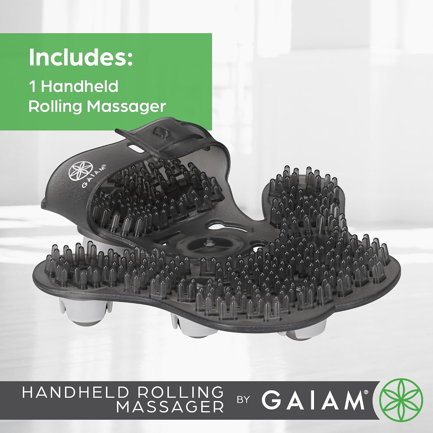 image:imageGaiam Restore HandHeld Rolling Massager Palm Glove PalmShaped Roller Glove Muscle Tension Soreness amp FullBody Massage Relief Ergonomic Design Home amp Gym Use