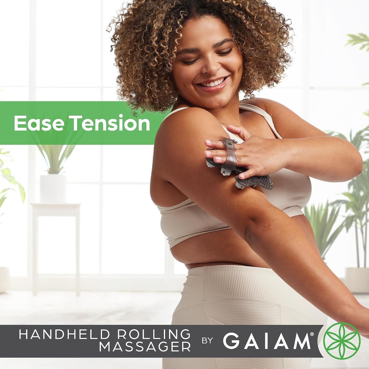 image:imageGaiam Restore HandHeld Rolling Massager Palm Glove PalmShaped Roller Glove Muscle Tension Soreness amp FullBody Massage Relief Ergonomic Design Home amp Gym Use