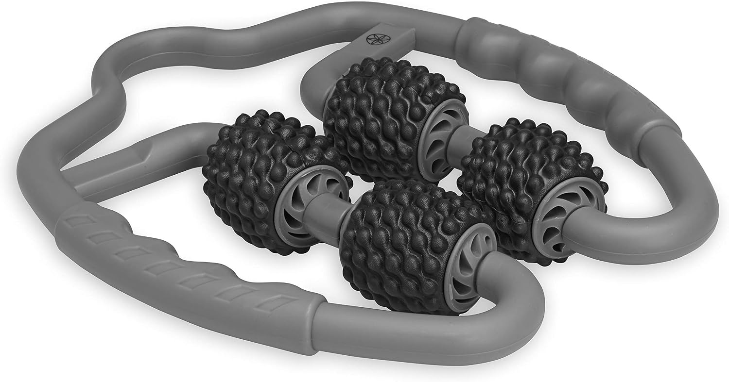 image:imageGaiam Restore Leg Massager Dual Sided Hand Held Muscle Massage Roller with 4 Textured Massage Balls amp Firm Grip Handles Deep Tissue Pain Relief for Sore Muscles to Aid Recovery Time