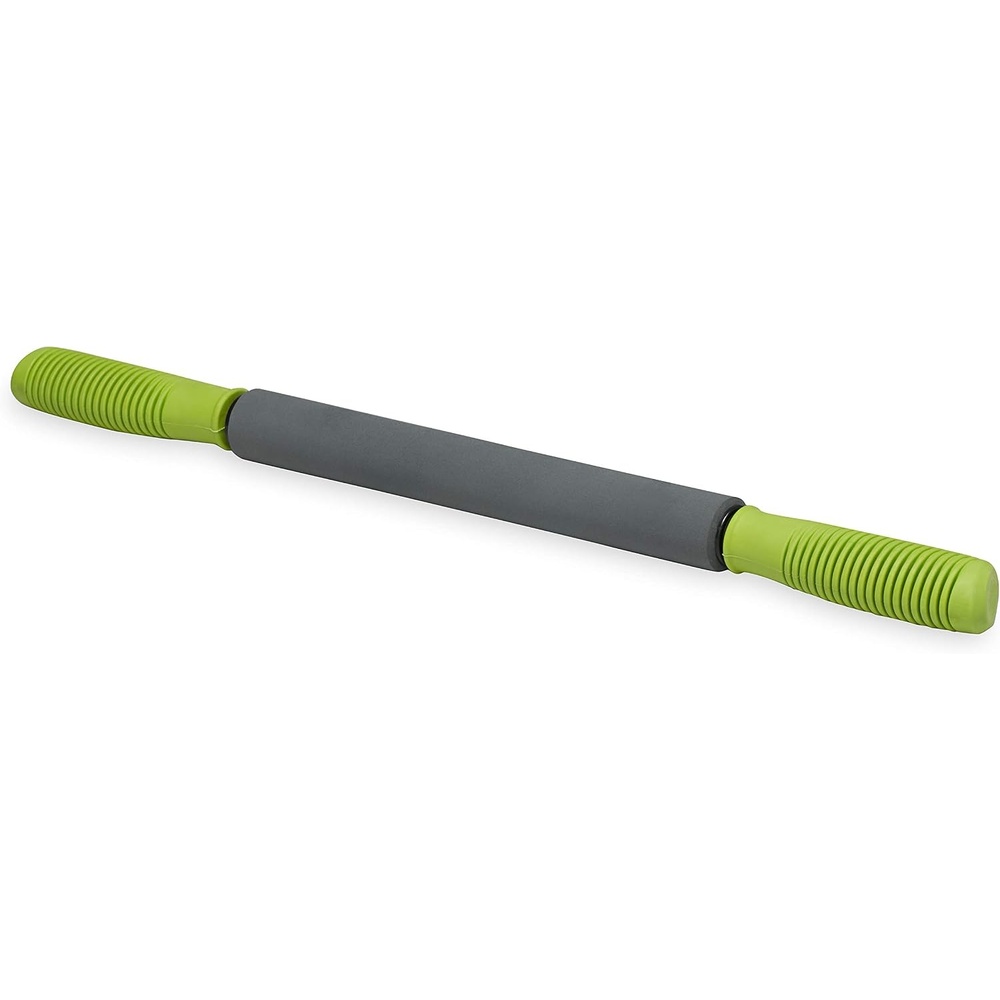 image:imageGaiam Restore Massage Stick Roller Dimensions 19L Foam Cushioned Performance Hand Held Muscle Massager Comfort Grip Handles Solid Steel Construction FoamCushioned Massage Stick 19 Length Pre amp PostWorkout Muscle Recovery amp Soreness Home amp Gym Use