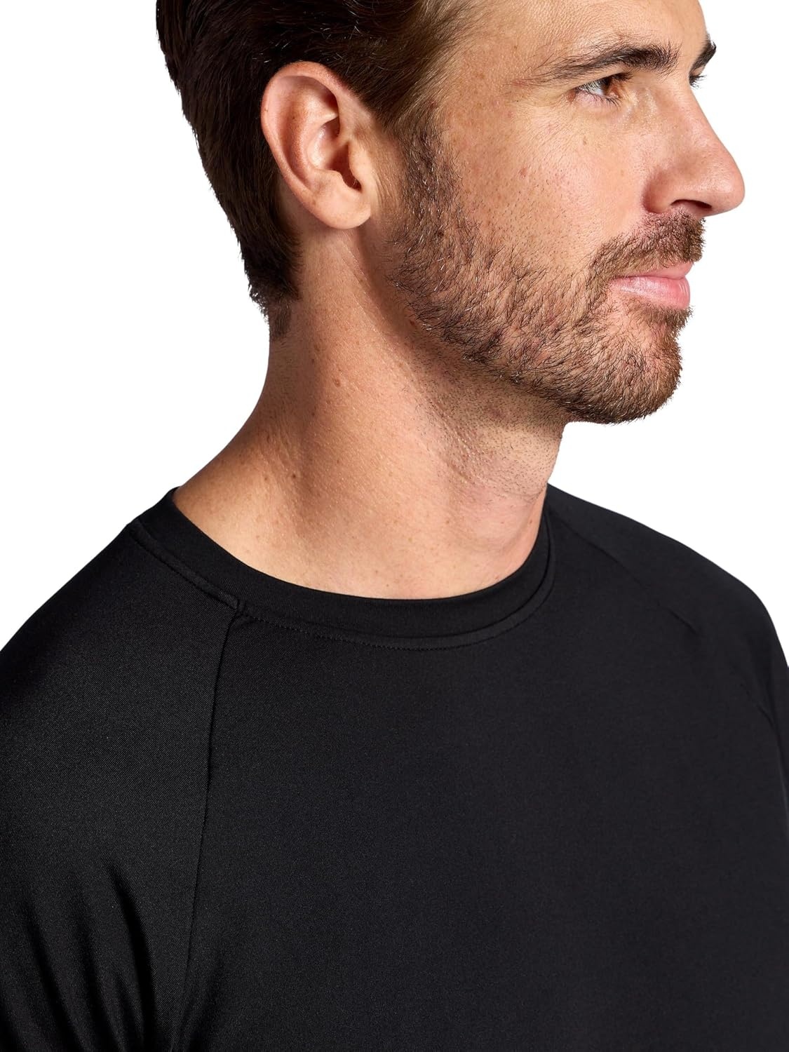 image:imageGaiam Mens Supine Crewneck Top Relaxed Fit Stretch Midweight MaterialBlack