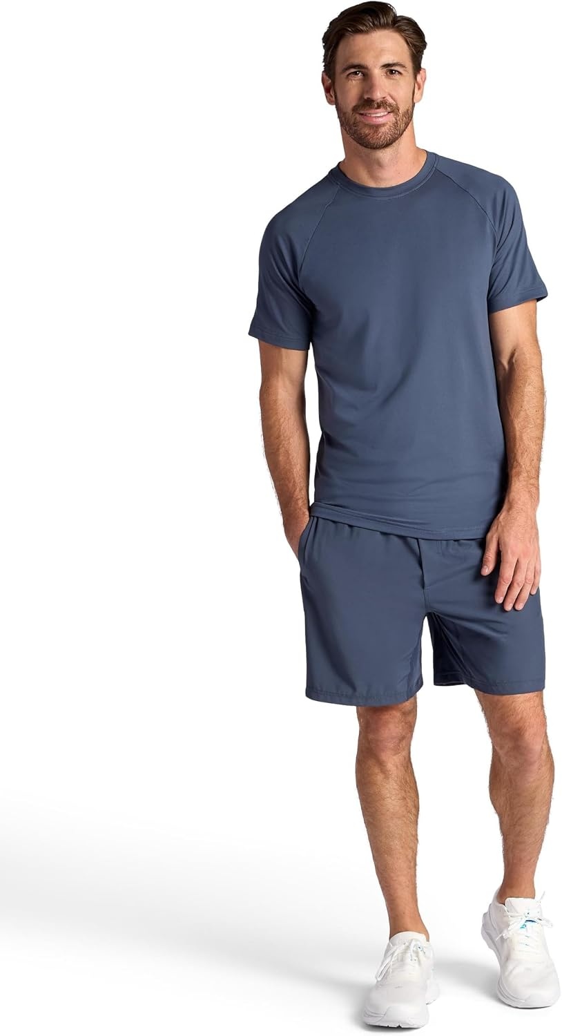 image:imageGaiam Mens Supine Crewneck Top Relaxed Fit Stretch Midweight MaterialCool Grey