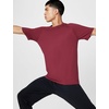 Gaiam Men’s Supine Crewneck Top, Relaxed Fit, Stretch Midweight Material(Beet)