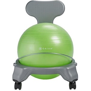 Gaiam Kids Balance Ball Chair, Classic Stability (Pink) | Kids Stability Ball Chair | Active Desk Seating Alternative | Core & Balance Engagement | Pump Included | Ages 6-12