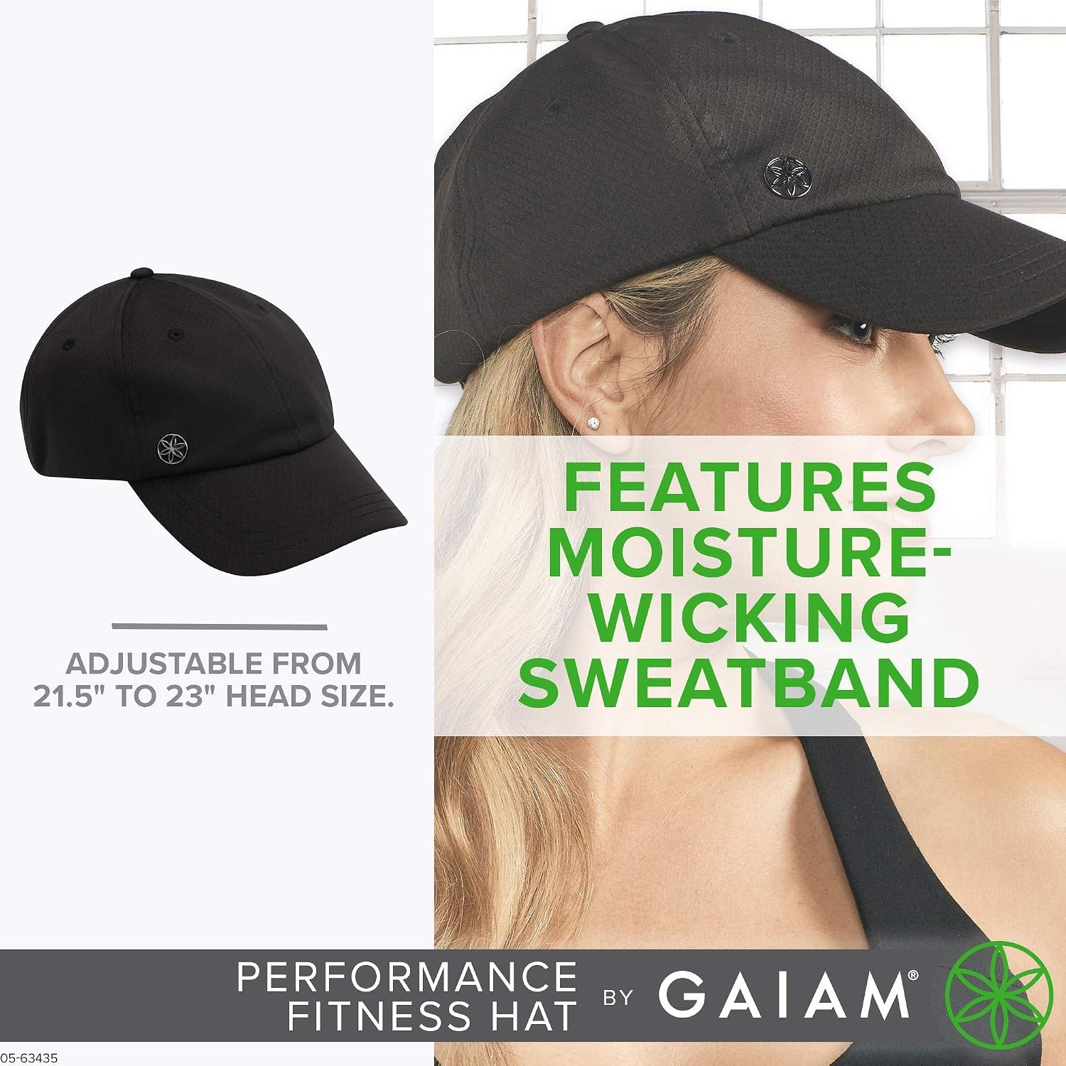 image:imageGaiam Womens Performance Fitness Hat with Sweat Band Ponytail Ball Cap for Baseball Yoga amp Outside ExerciseWhite
