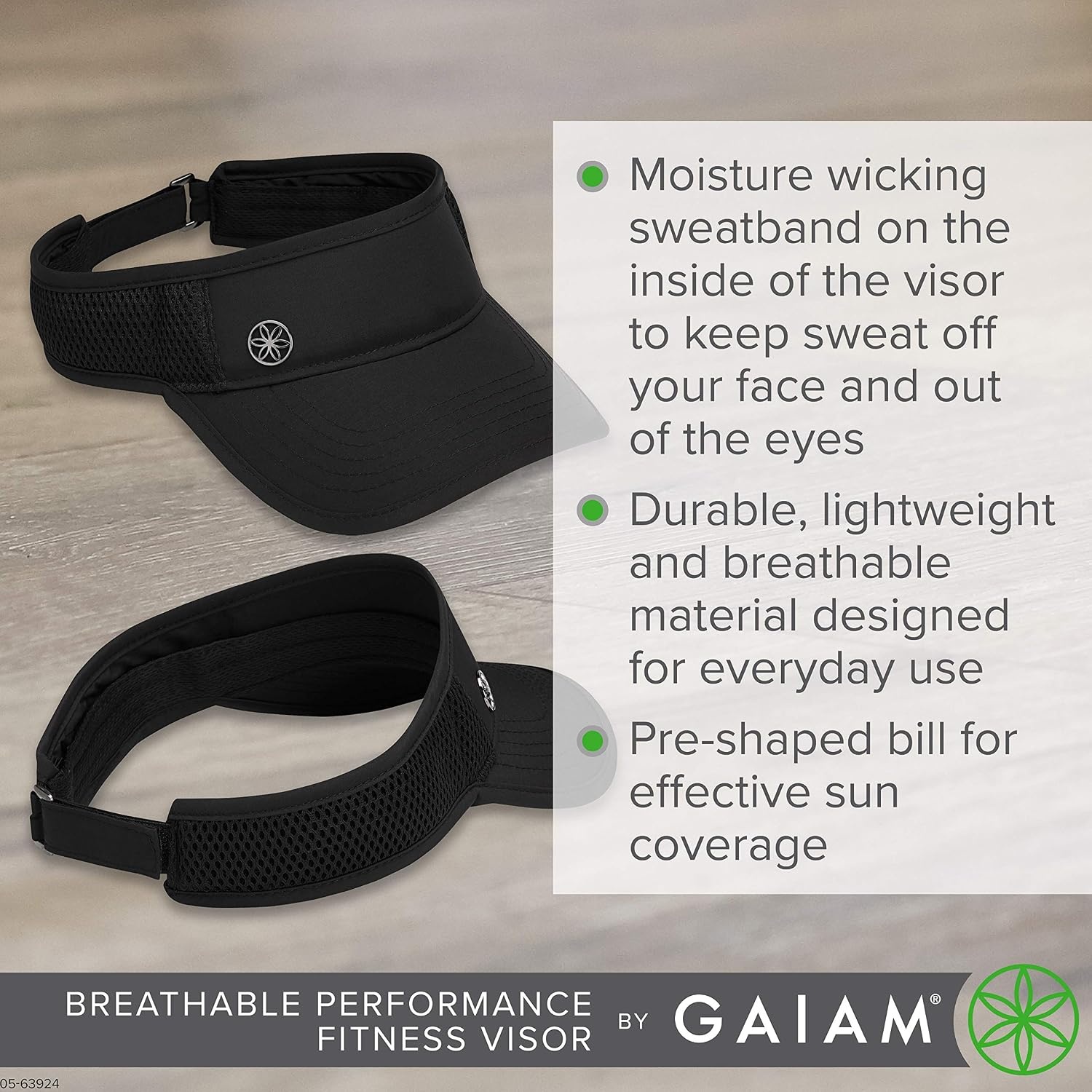 image:imageGaiam Womens VisorBlack Mesh