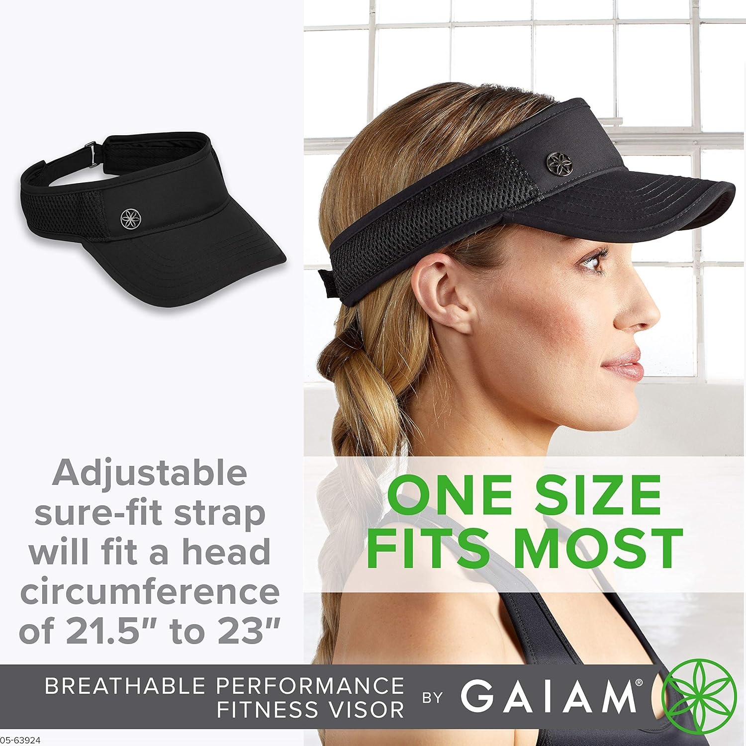 image:imageGaiam Womens VisorBlack Mesh