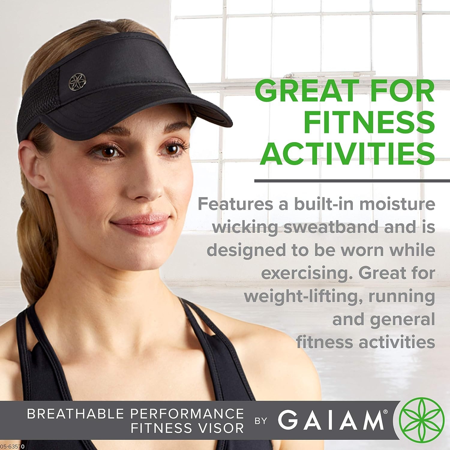 image:imageGaiam Womens VisorBlack Mesh