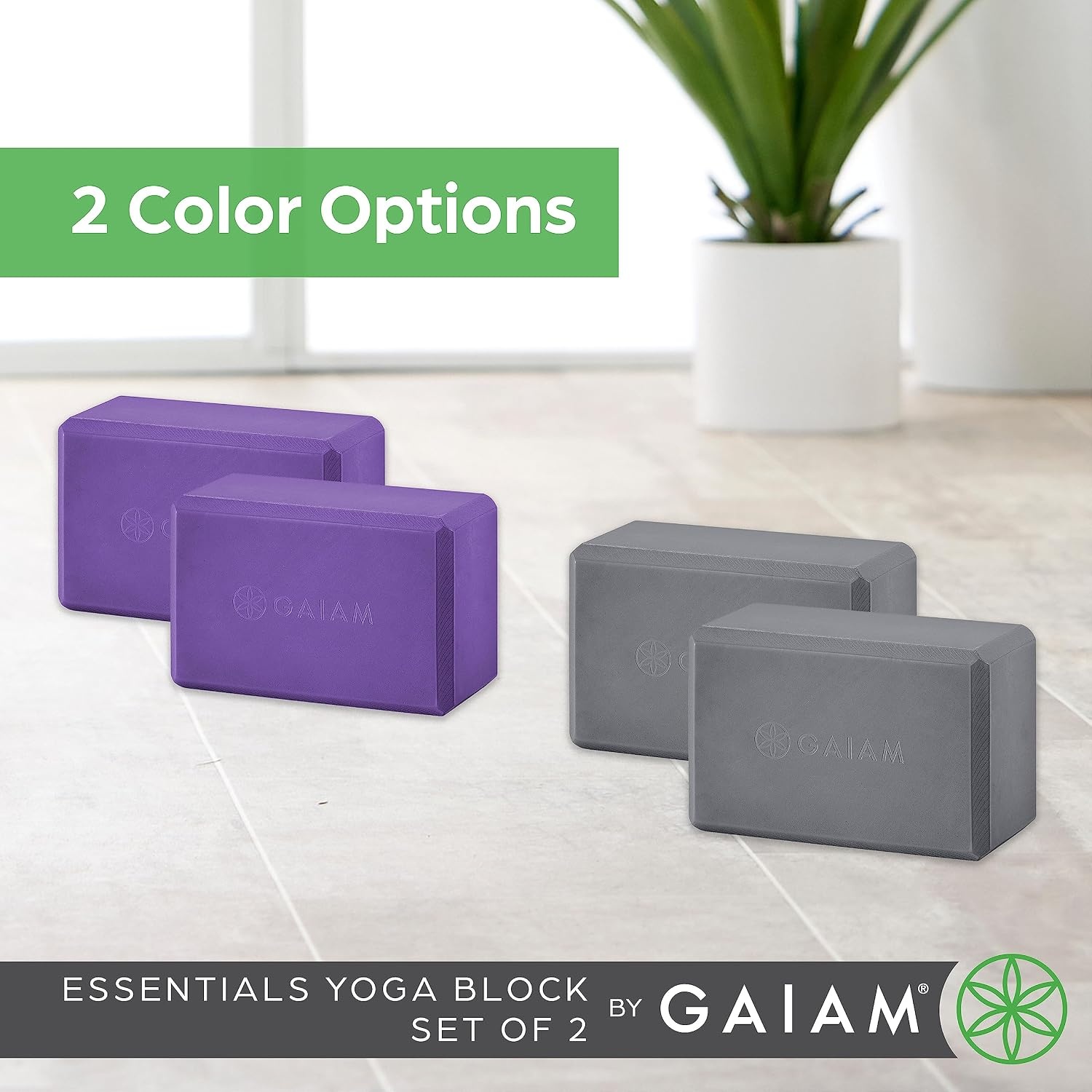 image:imageGaiam Yoga Block Supportive LatexFree Eva Foam Soft NonSlip Surface with Beveled Edges for Yoga Pilates MeditationVivid Blue Pack of 12